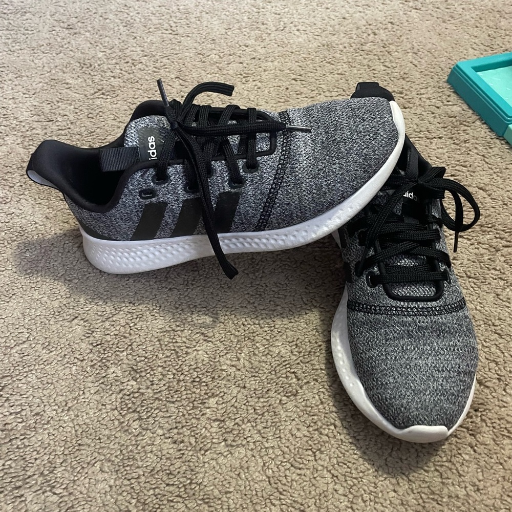 Adidas Black and Gray Running Shoes